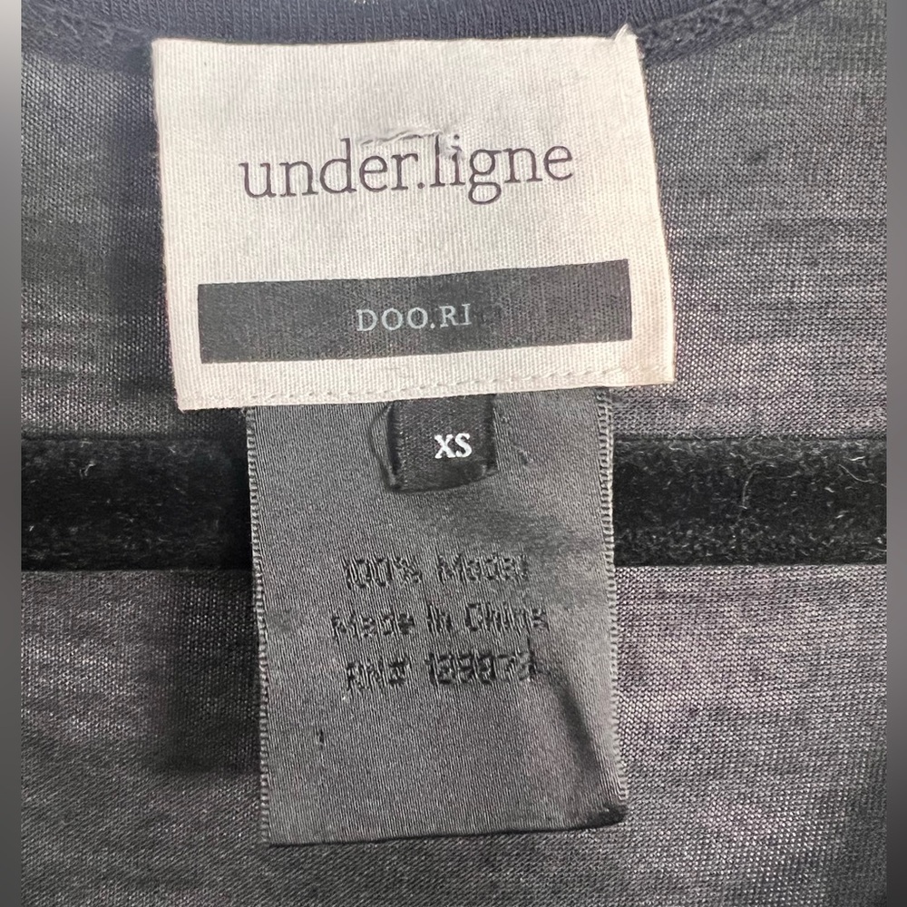 Under.Ligne By Doo.Ri Barneys Padded Shoulder Black Sheer Drape Tank Top XS $95 - Picture 3 of 3
